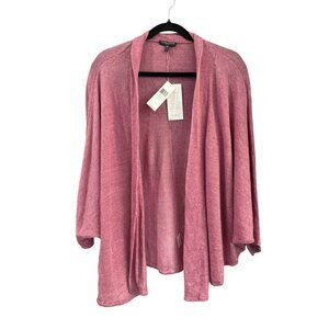 Eileen Fisher 3X Pink Organic Linen Delave Short Oval Cardigan NWT Plus Size